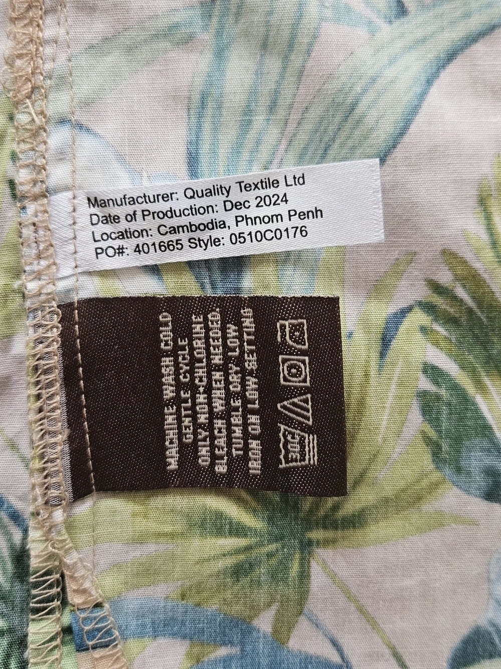 Cooke Street Men’s Tan Tropical Floral Button-Down Shirt - Picture 14 of 14